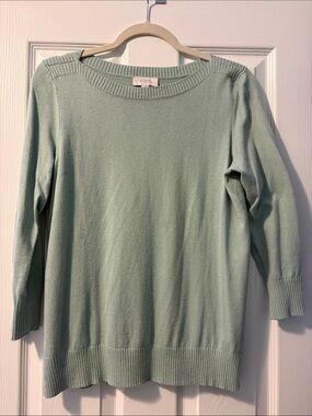 LOFT Soft Mint Scoop Neck Sweater